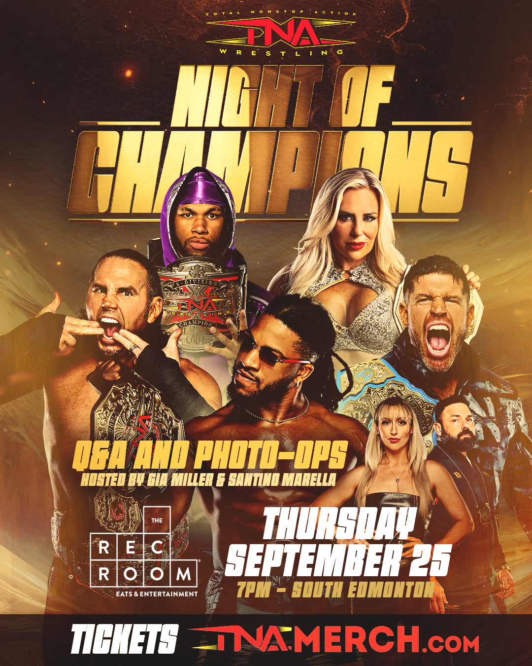 Night of Champions Q&A & Photo-Op | Thursday, September 25 at 7pm | The Rec Room in South Edmonton, AB