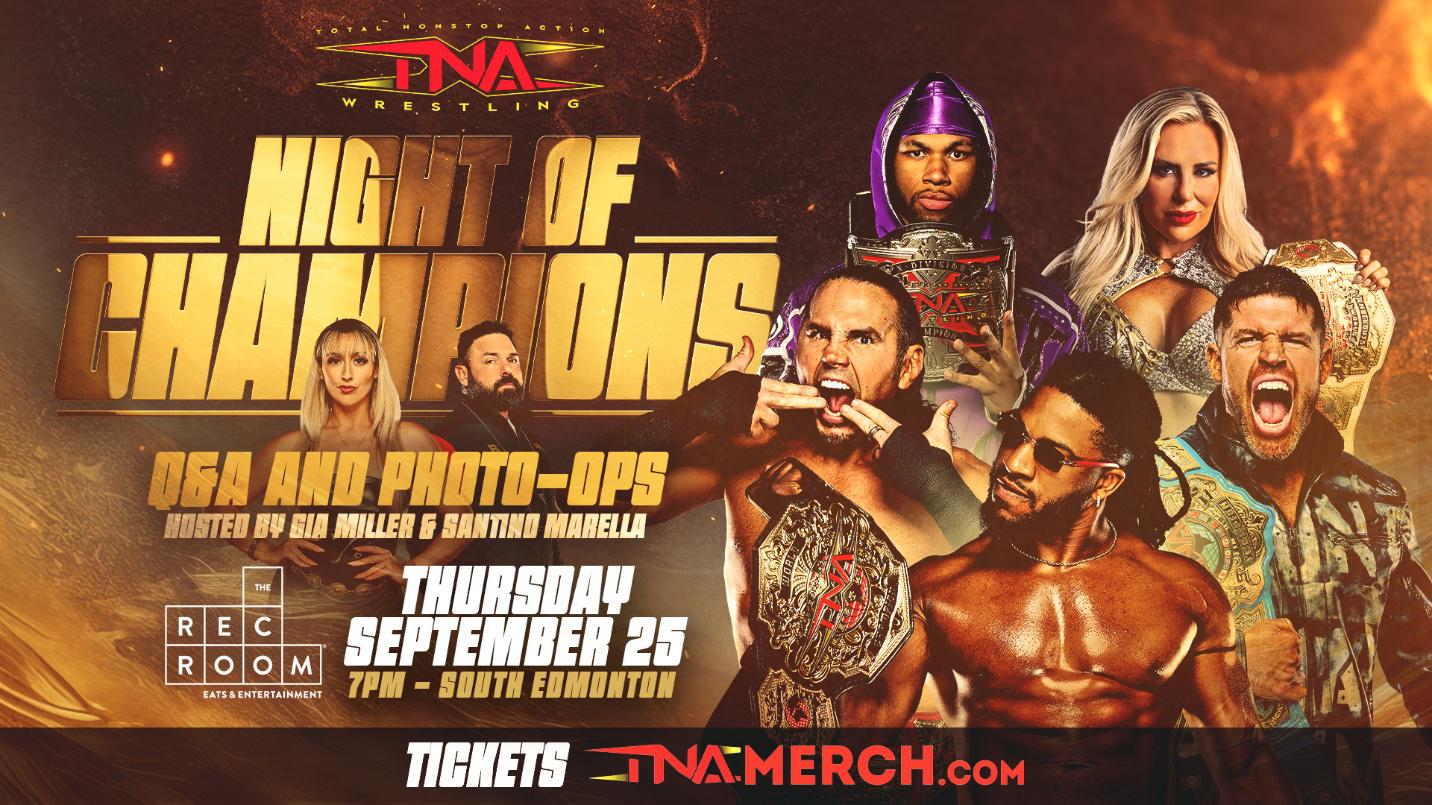 Night of Champions Q&A & Photo-Op | Thursday, September 25 at 7pm | The Rec Room in South Edmonton, AB