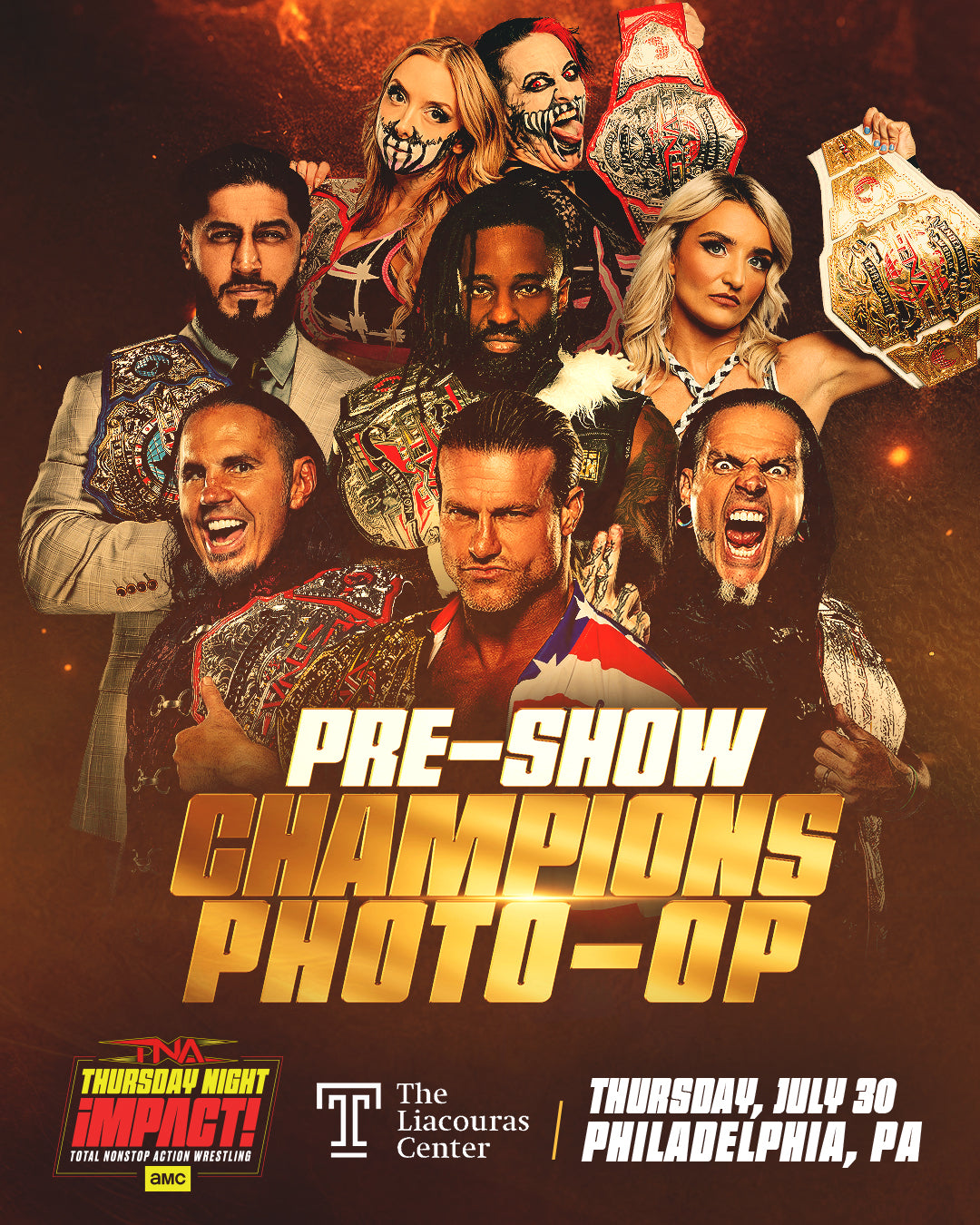 PRE-SHOW: Champions Ringside Photo Op | Thurs July 30th | THE LIACOURAS CENTER | Philadelphia, PA