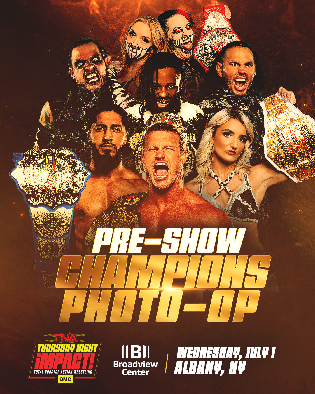 PRE-SHOW: Champions Ringside Photo Op | Wednesday July 1st  | Broadview Center | Albany, NY